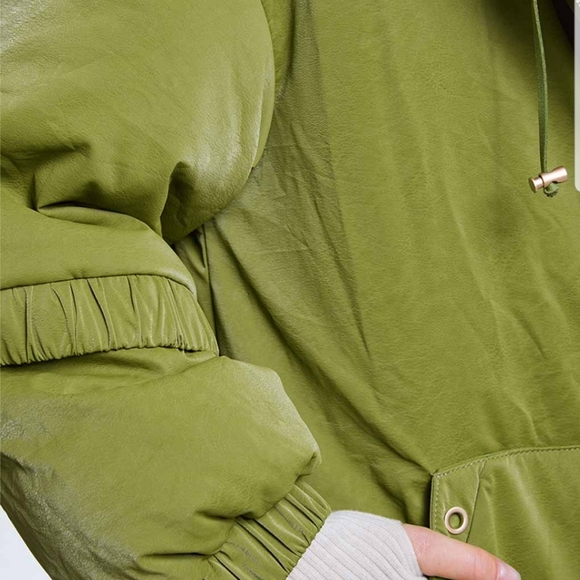 NWT Oversized Statement Hooded Puffer Jacket (Olive Green) - Lattelier - Picture 5 of 13